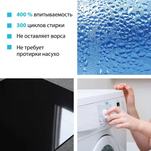 73600 Салфетка универсальная микроволоконная 36*36 см, 190 гр/м², синяя "HQ"