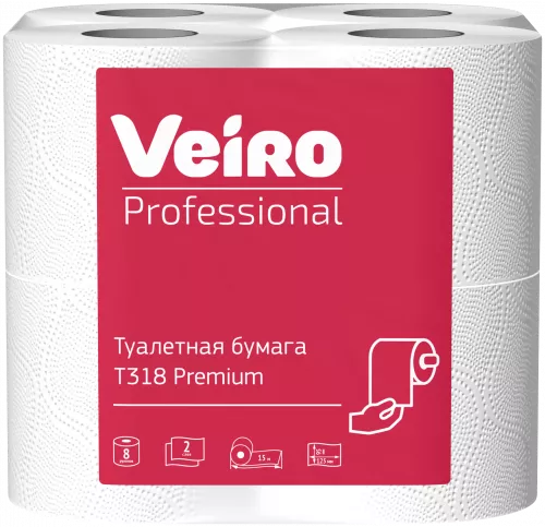 T318 Veiro Professional Premium Туалетная бумага, 2 слоя, 48 рулонов по 15 метров