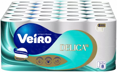 T319 Туалетная бумага Veiro Professional Home Premium, 3 слоя, 15м (6 пачек*8 рулонов)
