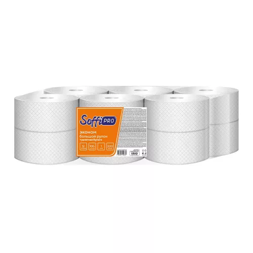 10901494 SoffiPro Туалетная бумага 1сл (12рул*200м)