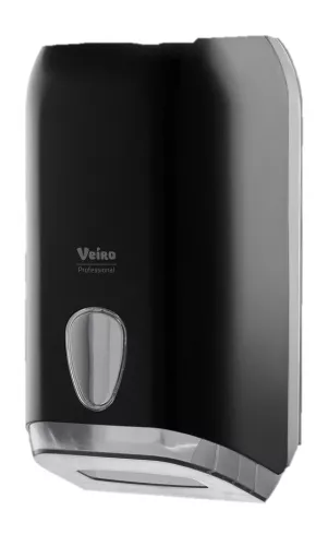 L-ONE черный Veiro Professional Диспенсер для листовой туалетной бумаги, пластиковый