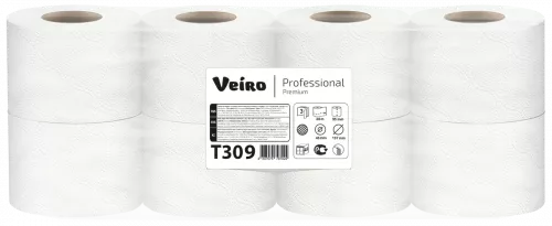 T309 Veiro Professional Туалетная бумага 3-сл, D 105мм, 160 лист, 125*95мм, 48 рулонов*20 метров