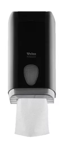 L-ONE черный Veiro Professional Диспенсер для листовой туалетной бумаги, пластиковый