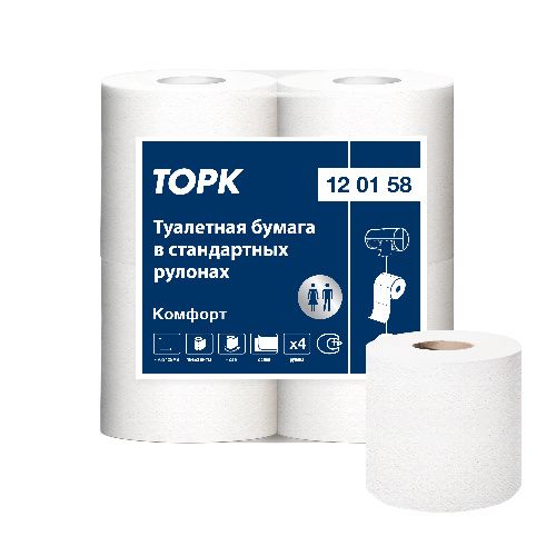 120158 Tork Advanced туалетная бумага в стандартных рулонах, 2сл.,184лст.,23м,96рул.*упак.