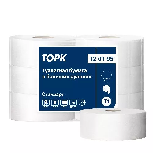 120195 Tork Universal туалетная бумага в больших рулонах, 1 сл., ⌀ 60мм,525м,6рул.*упак.